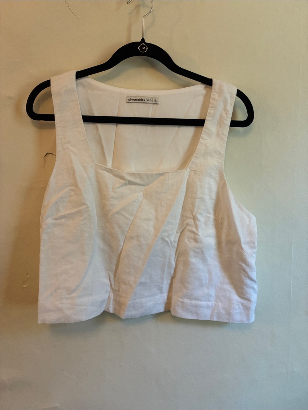 Abercrombie white linen crop top